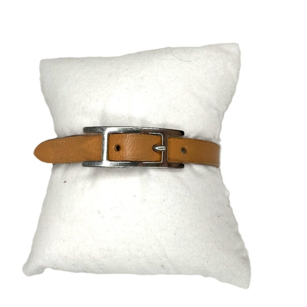 Hermes Api Leather H Buckle Bracelet